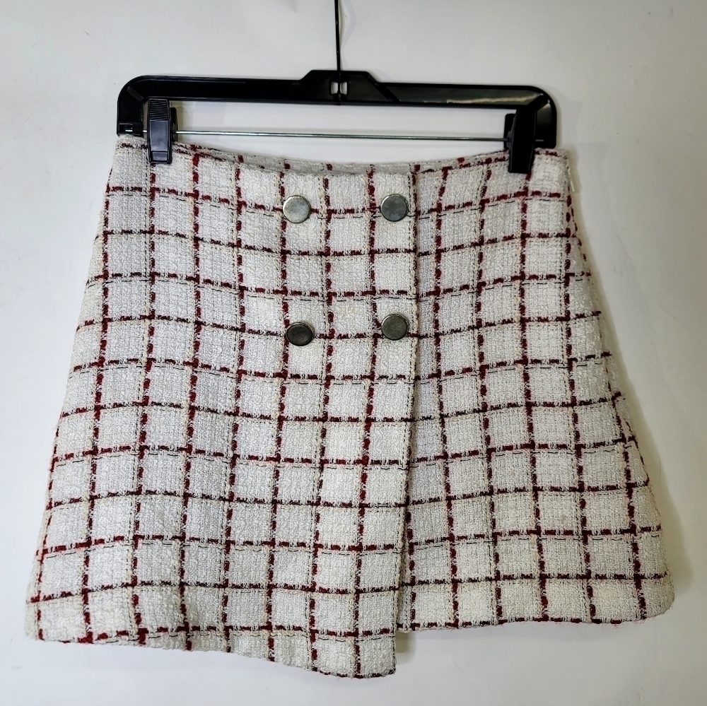SOLDMango Tweed mini Warp Skirt (fully lined)